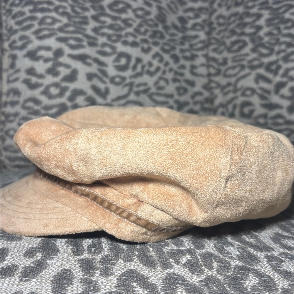 Y2k Faux‎ suede baker boy hat newsboy hat beige tan embellished trendy hat - Picture 3 of 8